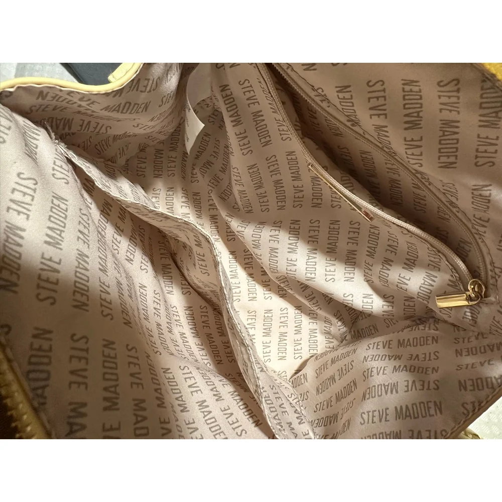 Women's Steve Madden Quilted Shoulder Bag Yellow/Gold One Size